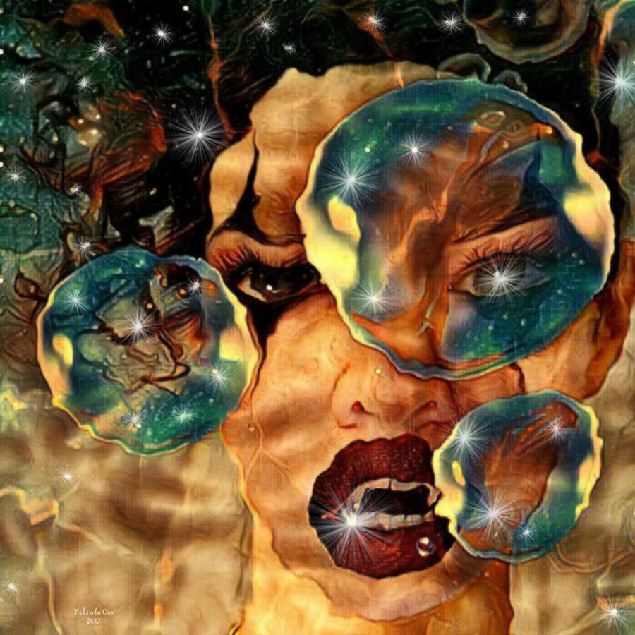 Vampire Swimming in the Moonlight Digital Art by Artful Oasis