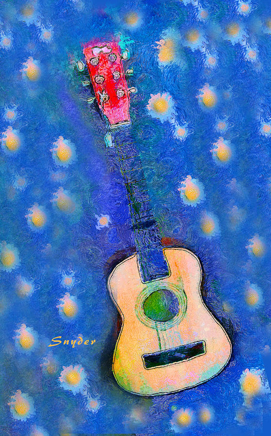 Van Gogh Blue Starry Night Guitar Photograph by Floyd Snyder