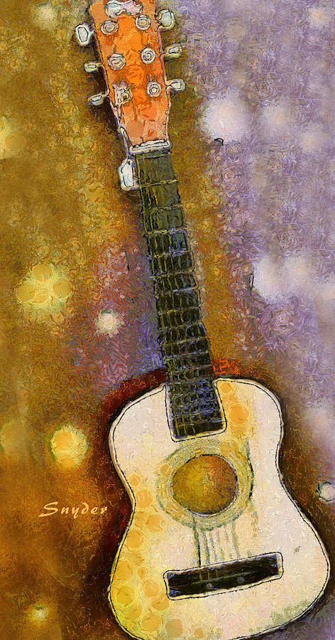 Van Gogh Brown Starry Night Guitar Photograph by Floyd Snyder