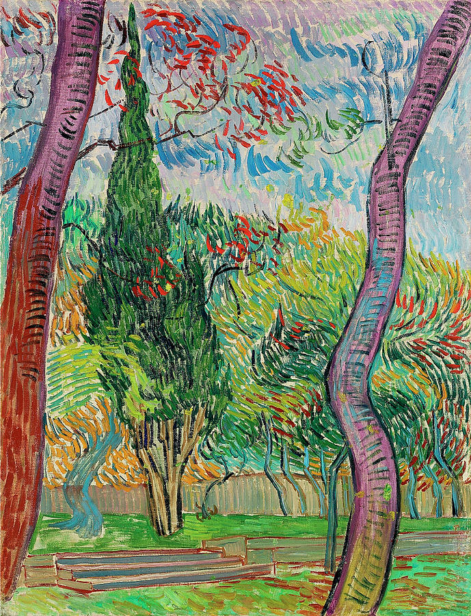 Van Gogh Painting - Van Gogh Garden of Saint Paul Hospital by Vincent Van Gogh Van Gogh Painting - Van Gogh Garden of Saint Paul Hospital by Vincent Van Gogh