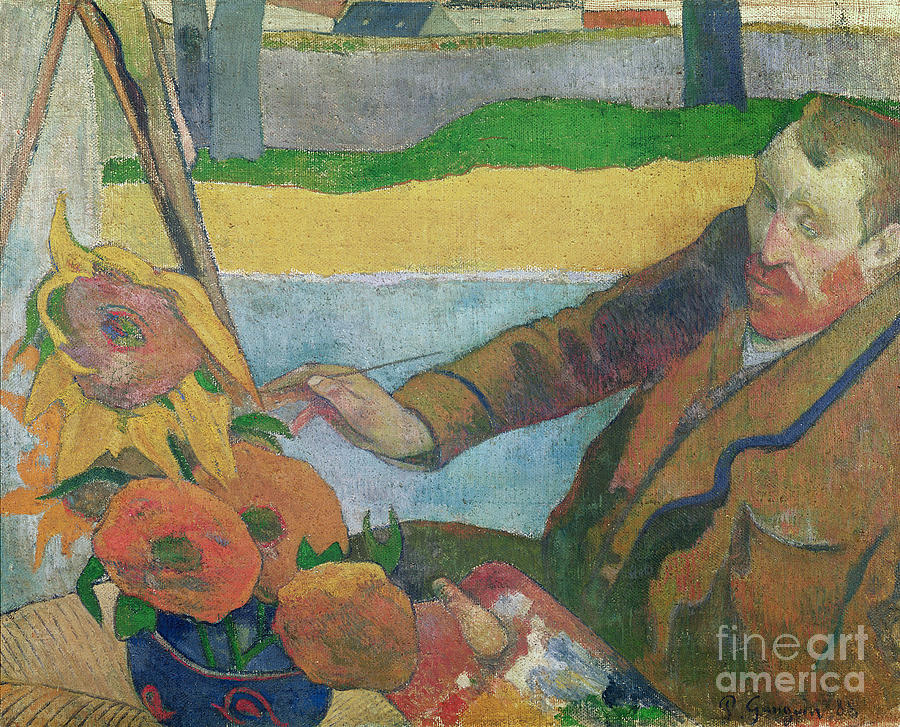 Van Gogh painting Sunflowers Painting by Paul Gauguin