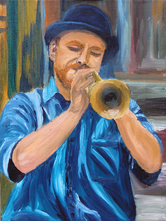 Van Gogh Plays The Trumpet Painting by Michael Lee - Pixels