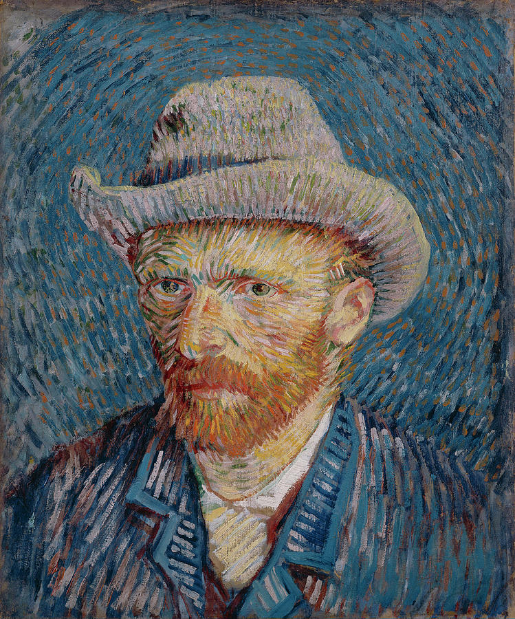 Van Gogh Painting - Van Gogh Self Portrait Grey Felt Hat by Vincent Van Gogh Van Gogh Painting - Van Gogh Self Portrait Grey Felt Hat by Vincent Van Gogh