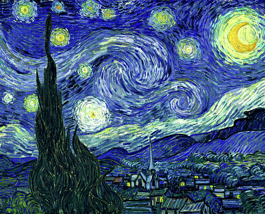 Van Gogh Starry Night - Classic  Painting by Lori Grimmett