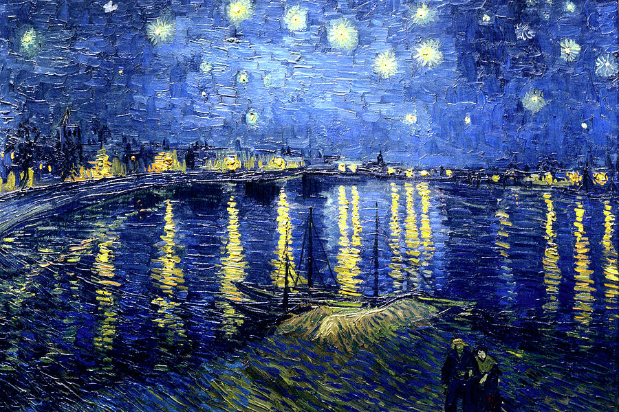 Van Gogh Starry Night Over the Rhone - Classic Painting by Lori Grimmett