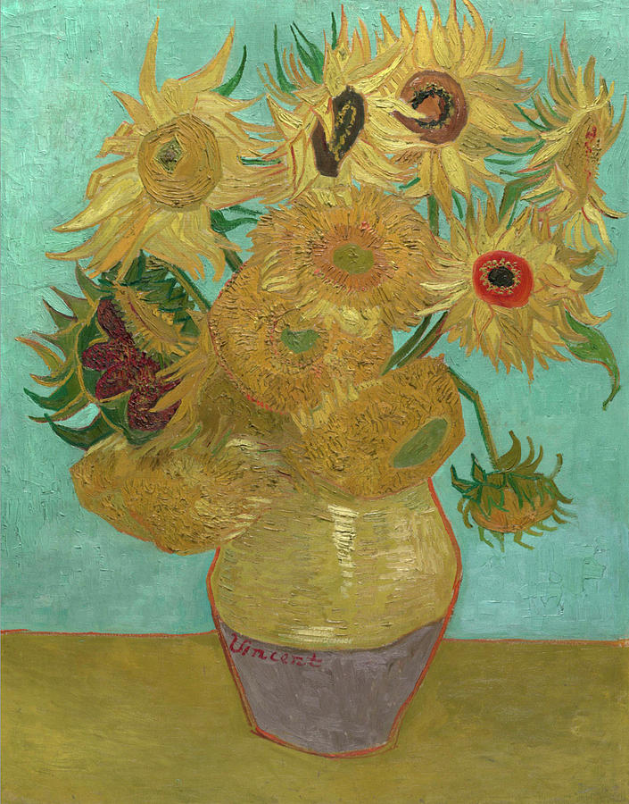 Van Gogh Vase with Twelve Sunflowers Painting by Vincent Van Gogh ...