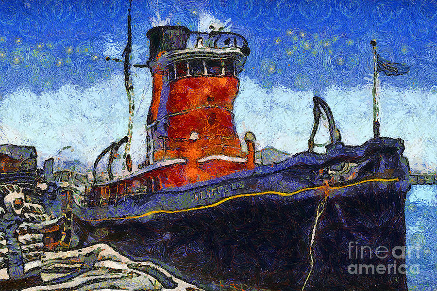 Van Gogh.s Tugboat . 7D14141 Photograph by Wingsdomain Art and Photography