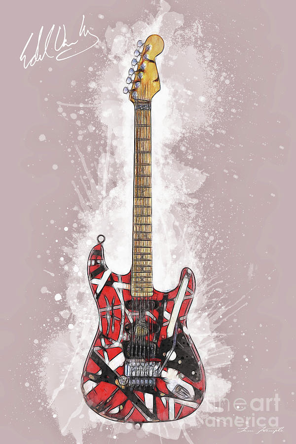 Van Halen Guitar Digital Art by Tim Wemple
