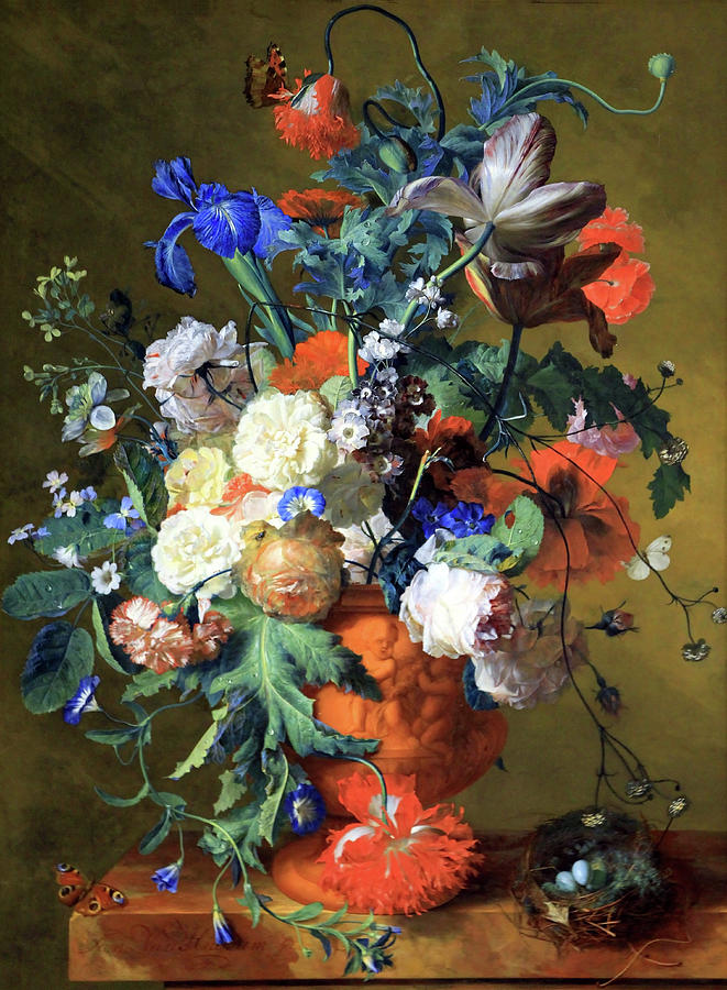 Van Huysums Flowers In An Urn Photograph