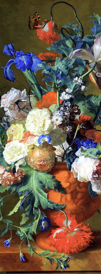 Van Huysums Flowers In An Urn -- Cropped Photograph