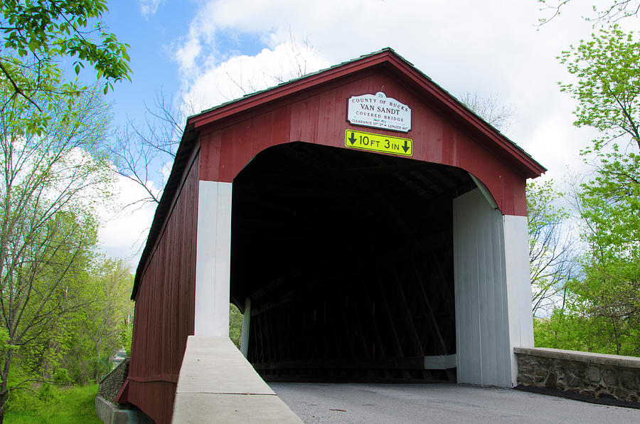 Van Sandt Covered Bridge - Bucks County Pennsylvania Photograph by Bill Cannon