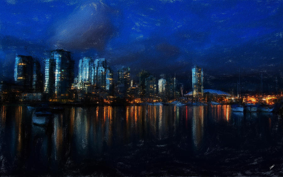 Landscape Painting - Vancouver at Dusk by Dean Wittle