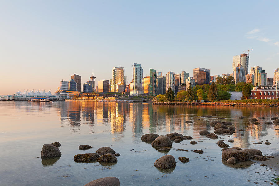Vancouver Bc City Skyline Morning Photograph