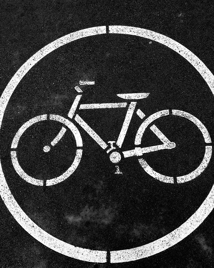 Black And White Photograph - Vancouver Bike Lane- Art by Linda Woods by Linda Woods