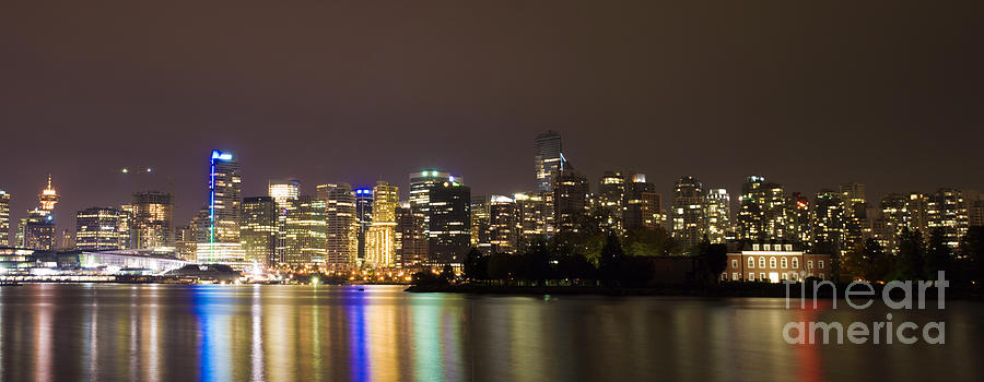 Vancouver by Night Photograph by Louise Magno