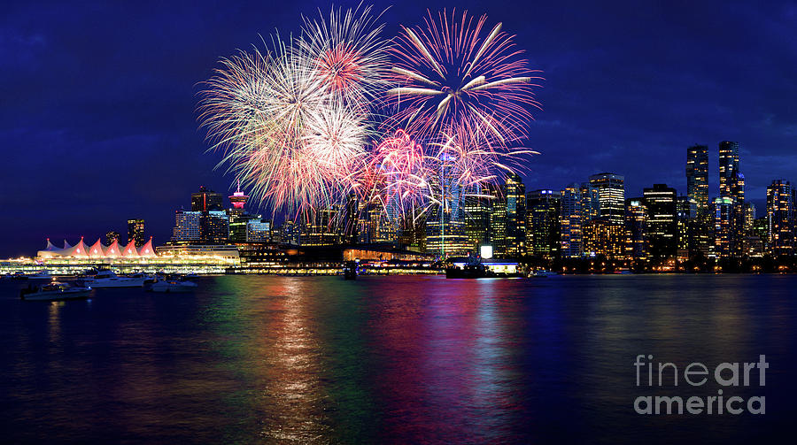 Vancouver Canada Day Fireworks 2018 Photograph by Terry Elniski