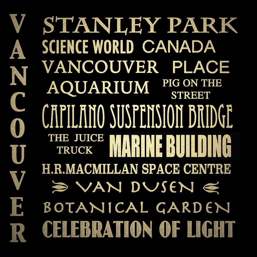 Vancouver Canada Famous Landmarks Digital Art by Patricia Lintner