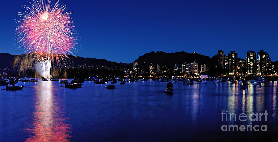 Vancouver Celebration Of Light Fireworks 2015 - Brazil Photograph by Terry Elniski