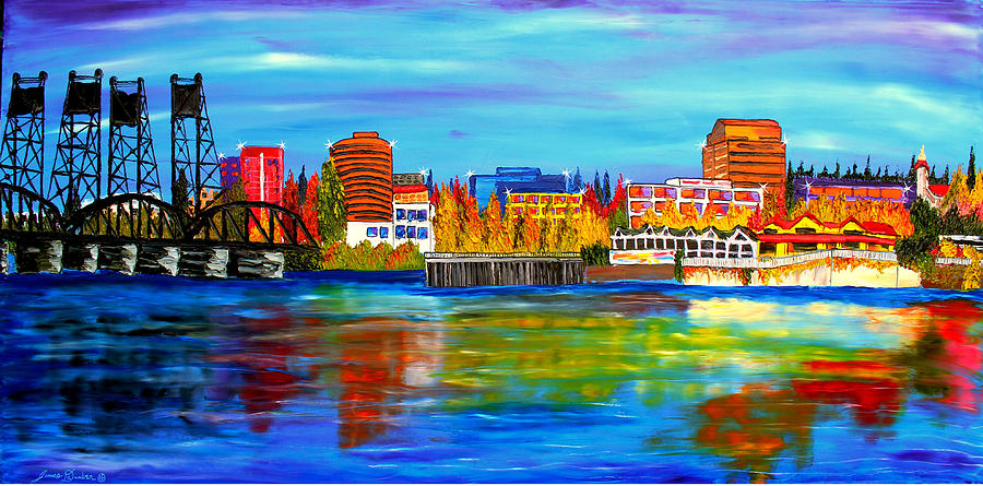 Vancouver City Lights 1 Painting by James Dunbar