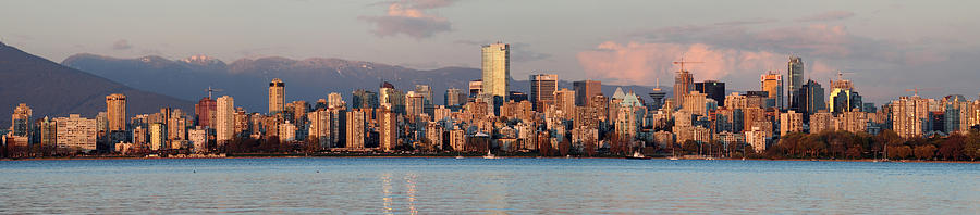 Sunset Photograph - Vancouver City Twilight Panorama by Pierre Leclerc Photography