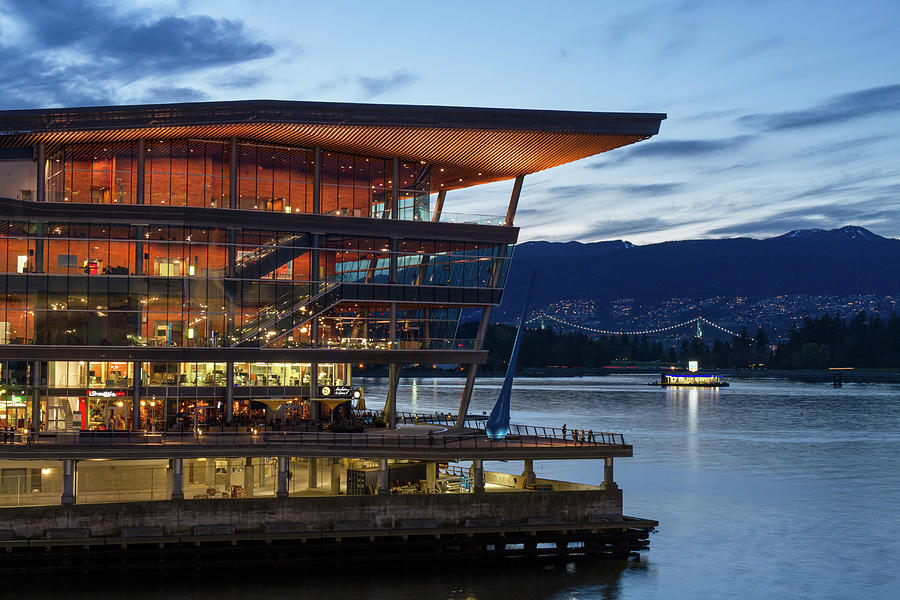 Vancouver Convention Center and Lions Gate Bridge Photograph by Michael Russell