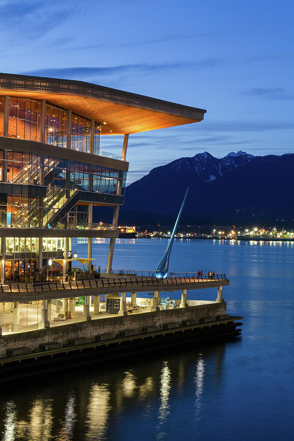 Vancouver Convention Center with the North Shore Mountains Photograph by Michael Russell