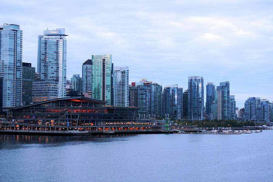 Vancouver Convention Centre And Skyline At Dawn Photograph