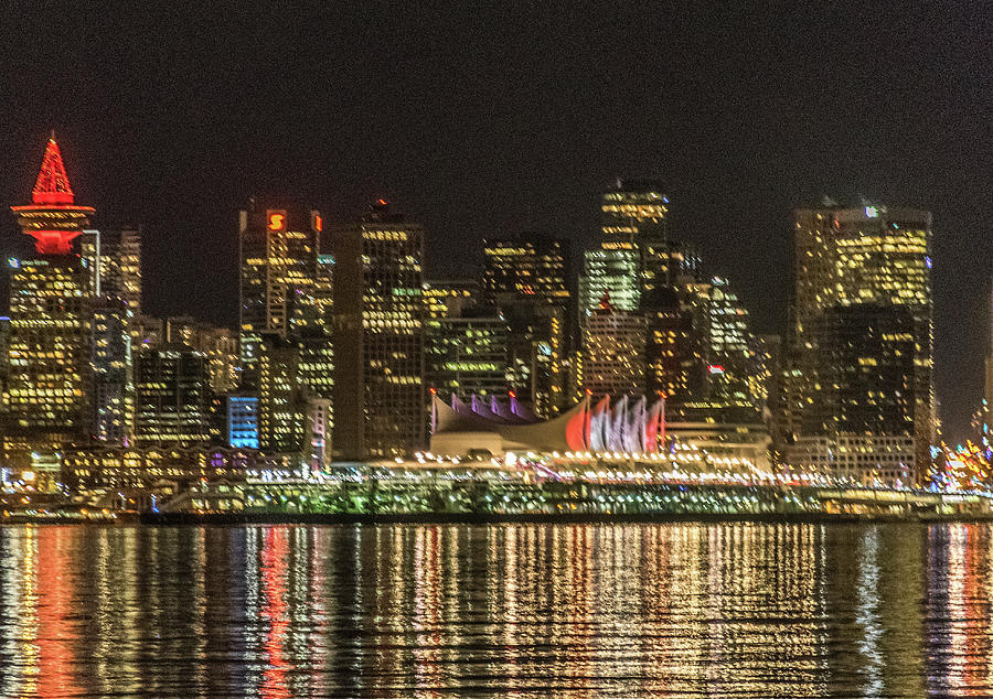 Vancouver - Downtown city lights Photograph by David Lee