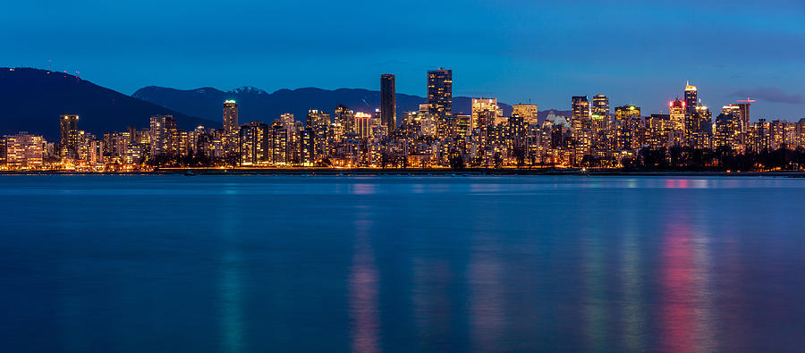Vancouver from Jericho at Dusk Photograph by Pierre Leclerc Photography