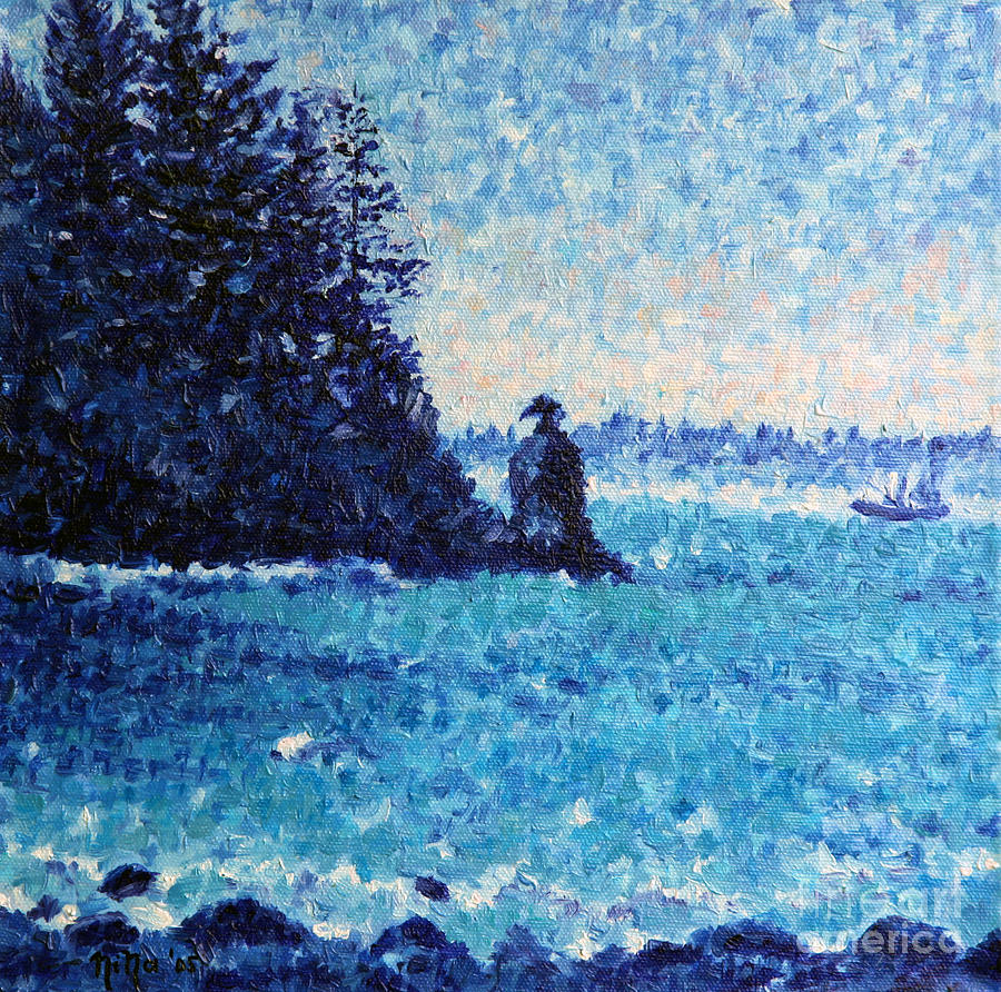 Nature Painting - Vancouver In Blue by Nina Nabokova