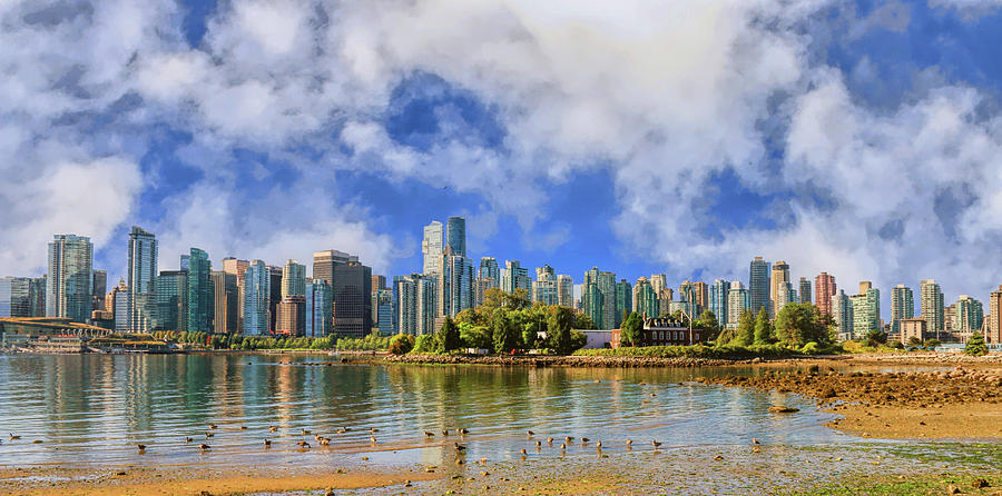 Vancouver Skyline Under the Morning Clouds Photograph by Ola Allen