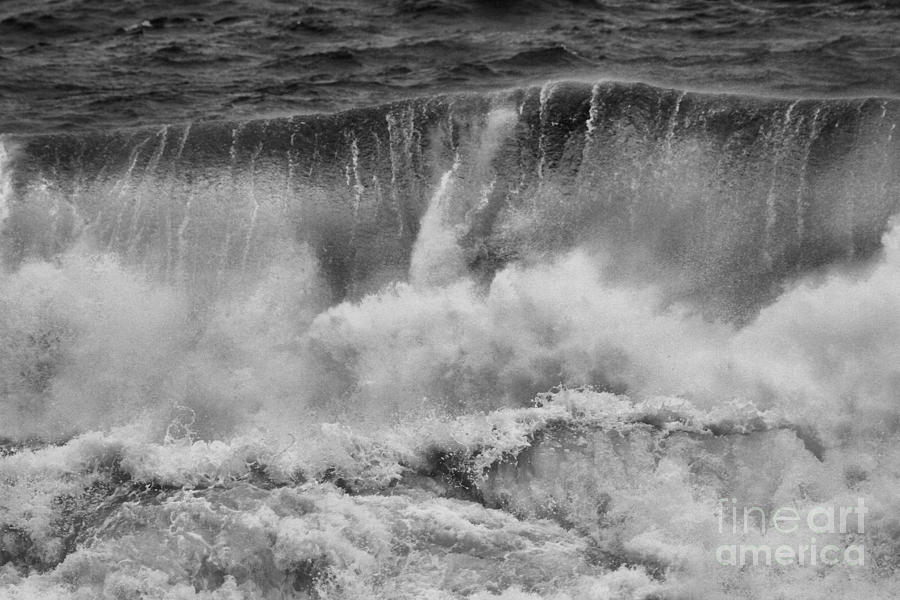 Vancouver Island Crashing Waves Black And White Photograph by Adam Jewell