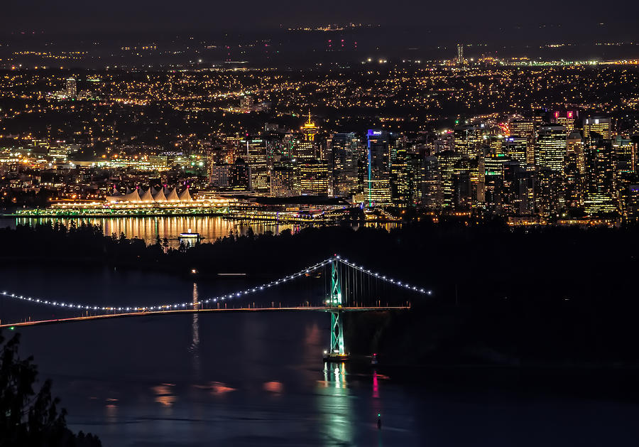 Vancouver Night From Cypress Mountain Photograph by Gary Karlsen