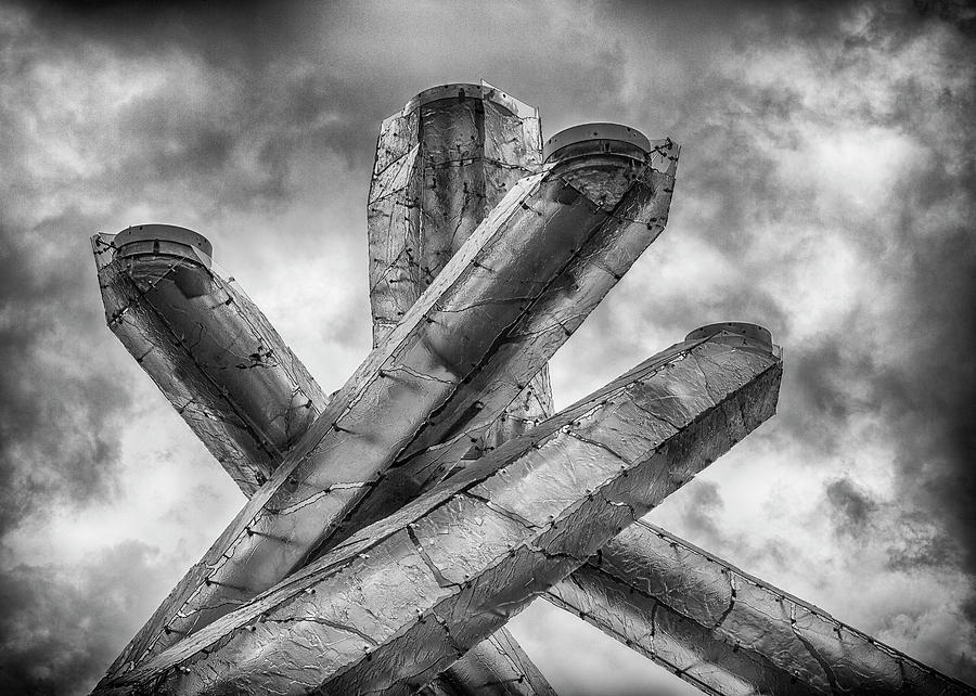 Vancouver Olympic Cauldron - bw Photograph by Stephen Stookey