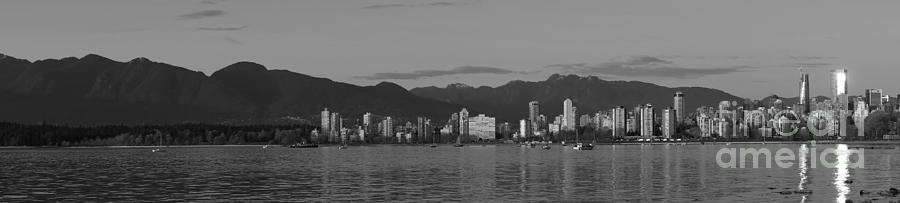 Vancouver Panorama Black And White Photograph