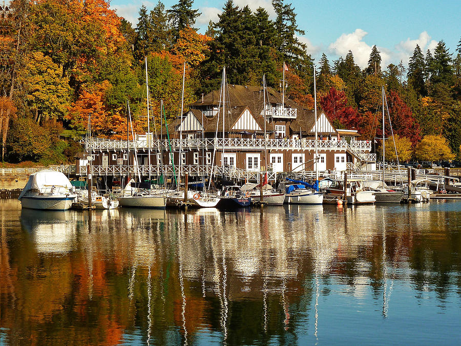 Architecture Photograph - Vancouver Rowing Club In Autumn by Connie Handscomb