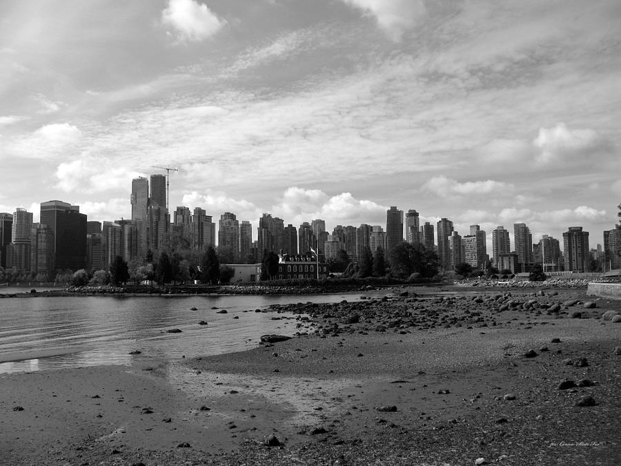 Vancouver Skyline 2015 Bw Photograph