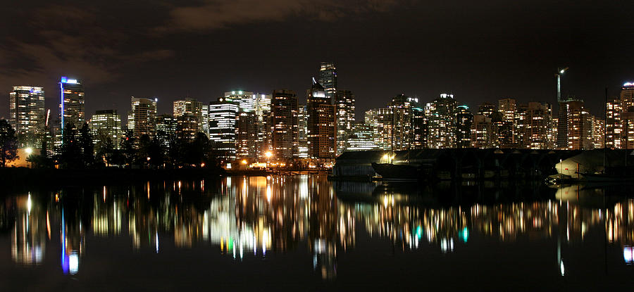 Vancouver skyline at night Photograph by Pierre Leclerc Photography