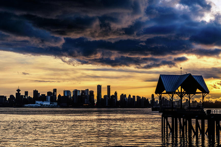 Vancouver Skyline Canada Sunset Photograph by Mark Duffy