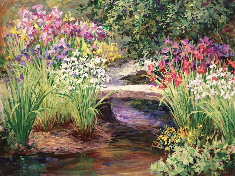 Vandusen Garden Iris Bridge Painting