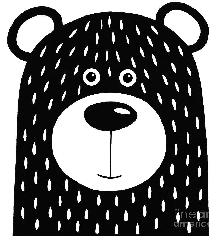 Black And White Painting - Vanilla Bear by Lucia Stewart
