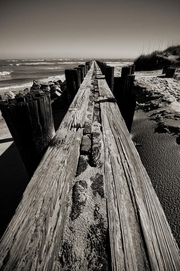 Black And White Photograph - Vanishing Point Folly Beach by Dustin K Ryan