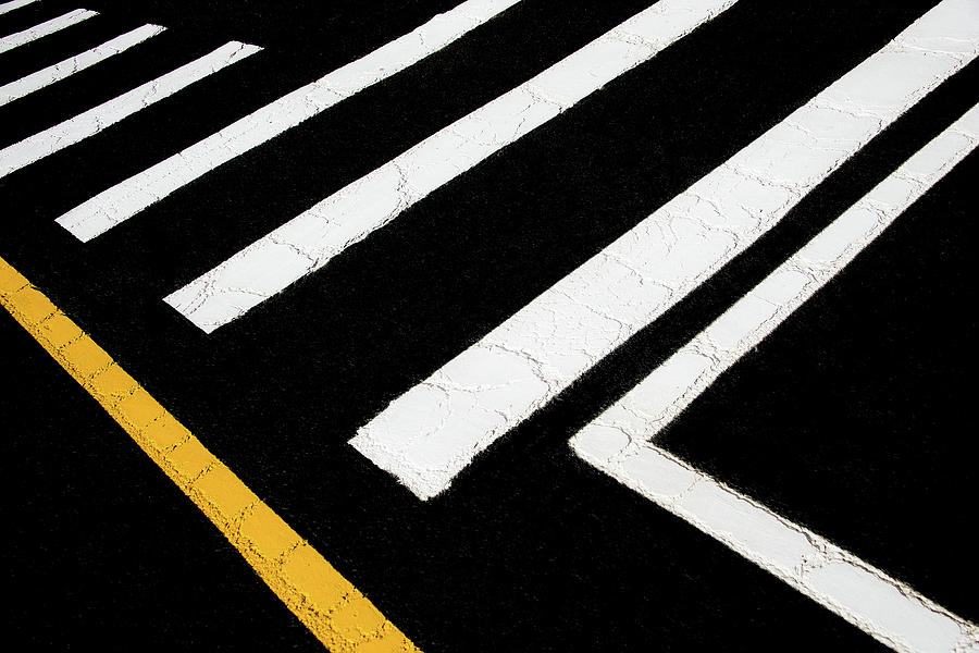 Vanishing Traffic Lines With Colorful Edge Photograph by Gary Slawsky