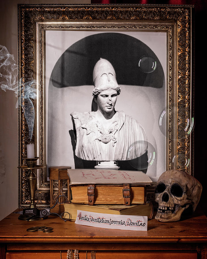 Vanitas with Skull-Hourglass-Snuffed Candle and Niche Photograph by Levin Rodriguez