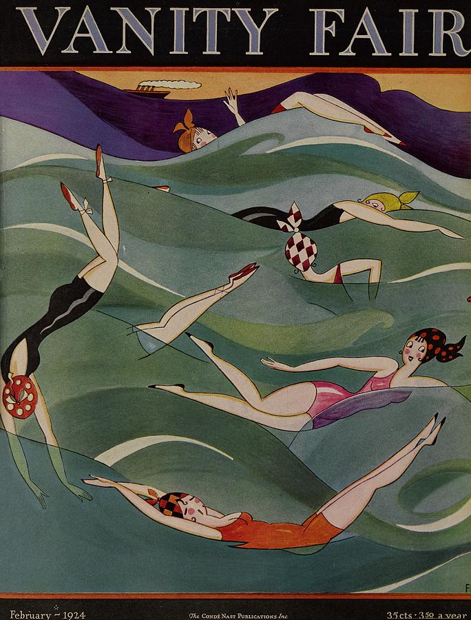 Vanity Fair February 1924 Cover  Drawing by A H Fish