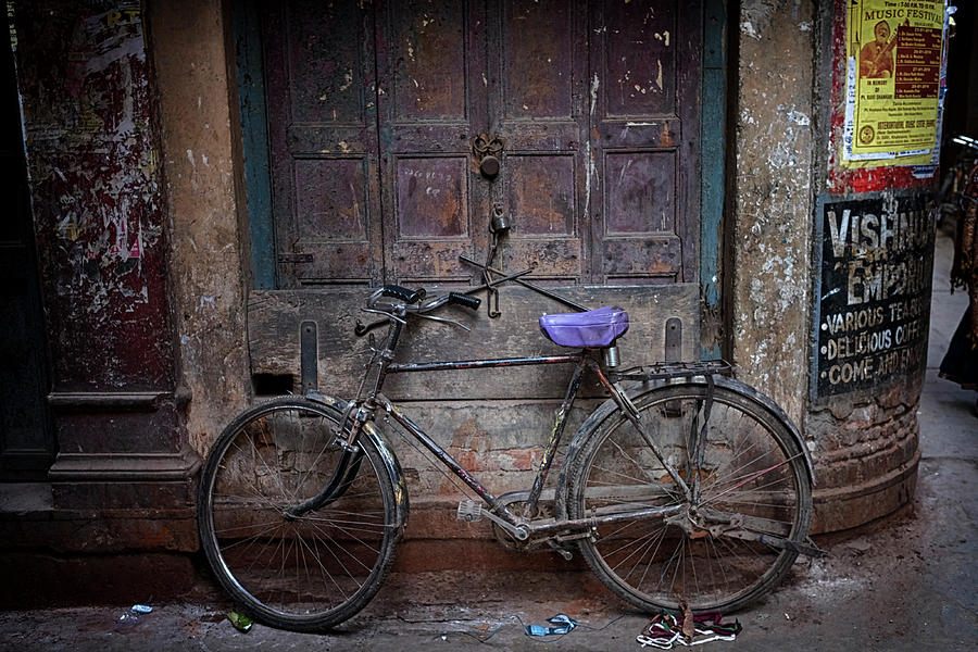 Varanasi bicycle Photograph by David Longstreath