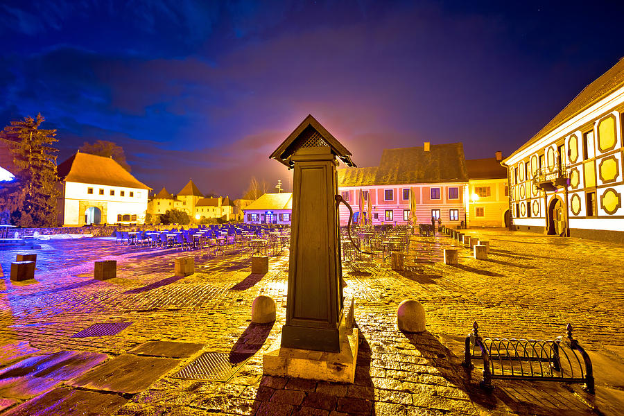 Varazdin baroque architecture square evening view Photograph by Brch Photography