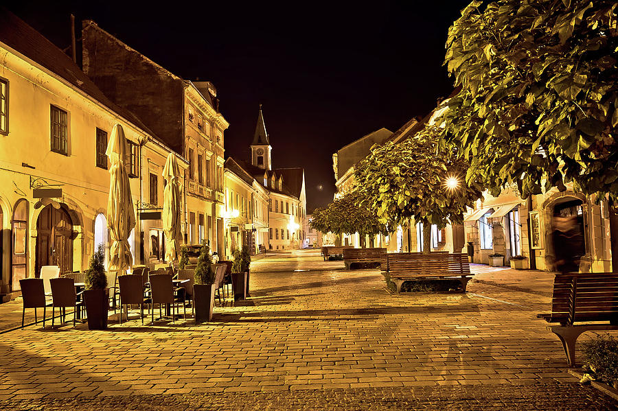 Varazdin baroque old street evening view Photograph by Brch Photography