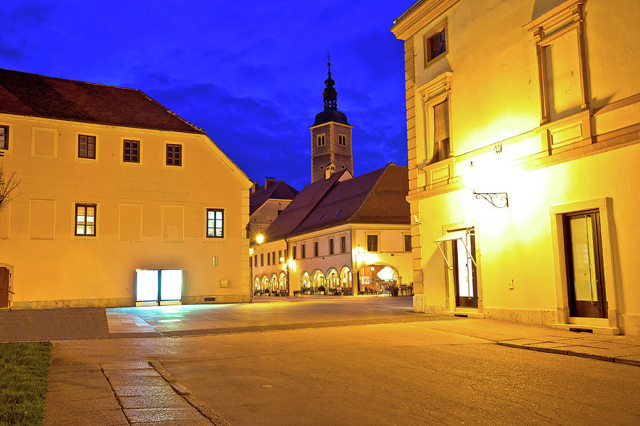 Varazdin baroque square evening view Photograph by Brch Photography