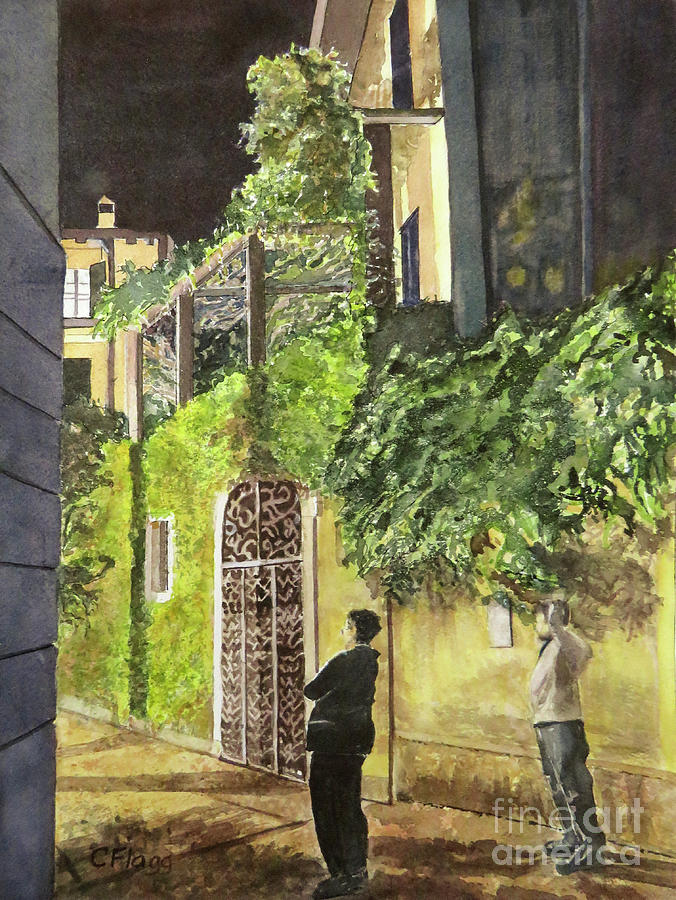 Varenna Evening Stroll Painting by Carol Flagg